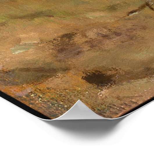 Edgar Degas-paarden in een weide Poster (Hoek)