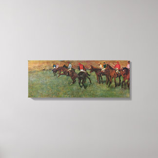 Edgar Degas - paardenrace voor de start Canvas Afdruk