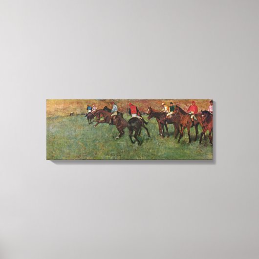 Edgar Degas - paardenrace voor de start Canvas Afdruk (Voorkant)