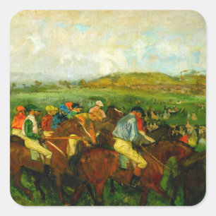 Edgar Degas Paardrijden Vierkante Sticker