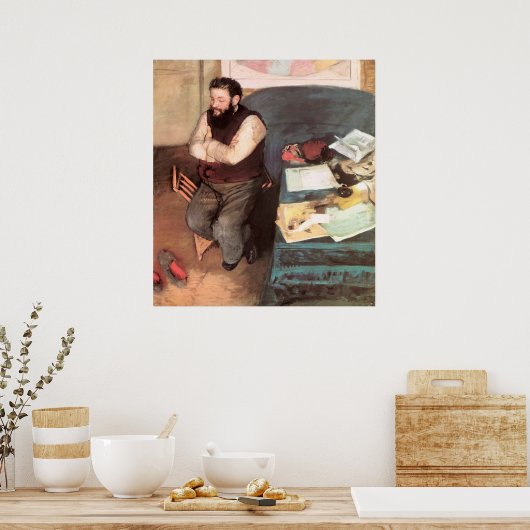 Edgar Degas Portrait van Diego Martelli Poster (Keuken)