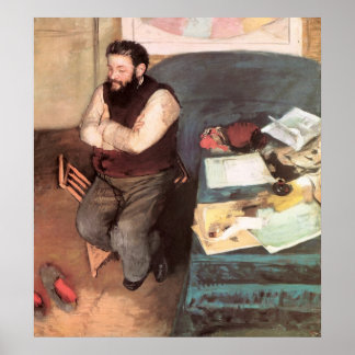Edgar Degas Portrait van Diego Martelli Poster