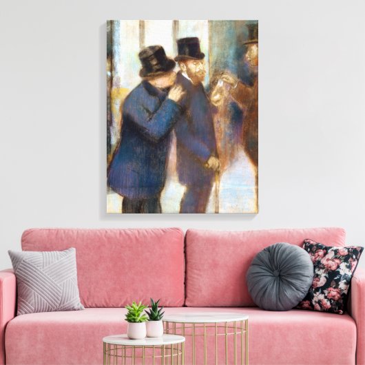 Edgar Degas Portreits op de beurs Canvas Afdruk (Insitu (Woonkamer))