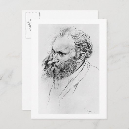 Edgar Degas | Portret van Edouard Manet Briefkaart (Voorkant / Achterkant)