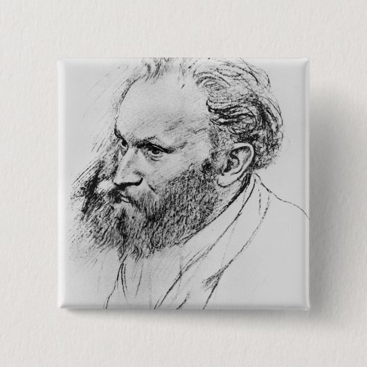 Edgar Degas | Portret van Edouard Manet  Vierkante Button 5,1 Cm (Voorkant)