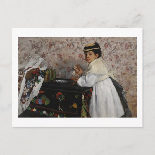Edgar Degas | Portret van Mlle Hortense Valpin � a Briefkaart (Voorkant)