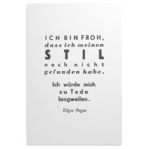 Edgar Degas Quote in Duitse Lead Typesetting Print