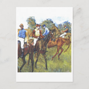 Edgar Degas - Race Horses Jockey Trees Rennpferde Briefkaart
