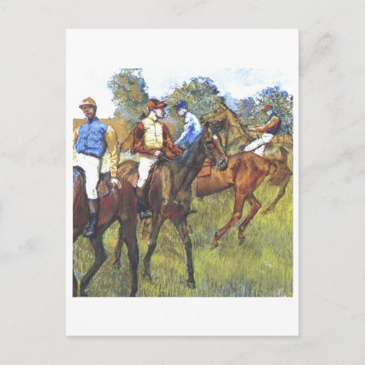 Edgar Degas - Race Horses Jockey Trees Rennpferde Briefkaart (Voorkant)