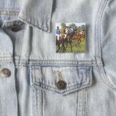Edgar Degas - Race Horses Jockey Trees Rennpferde Vierkante Button 5,1 Cm (In situ)