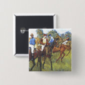 Edgar Degas - Race Horses Jockey Trees Rennpferde Vierkante Button 5,1 Cm (Voorkant /achterkant)
