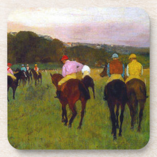 Edgar Degas Race Paarden in Longchamp Bier Onderzetter