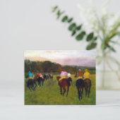 Edgar Degas Race Paarden in Longchamp Briefkaart (Staand voorkant)