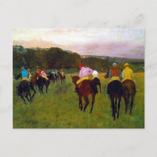 Edgar Degas Race Paarden in Longchamp Briefkaart (Voorkant)