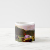Edgar Degas Race Paarden in Longchamp Espresso Kop (Voorkant)
