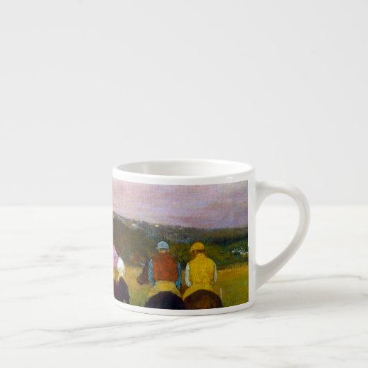 Edgar Degas Race Paarden in Longchamp Espresso Kop (Rechts)