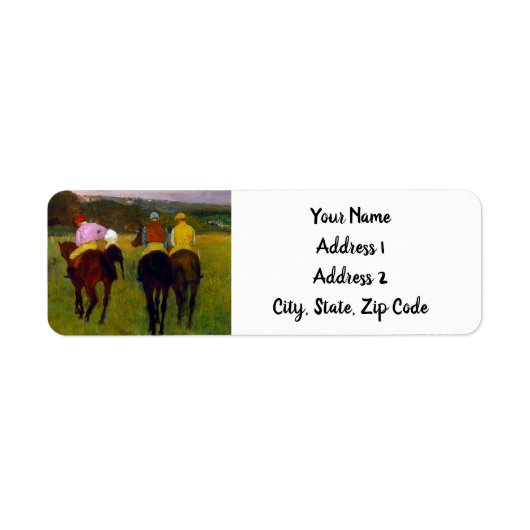 Edgar Degas Race Paarden in Longchamp Etiket (Voorkant)