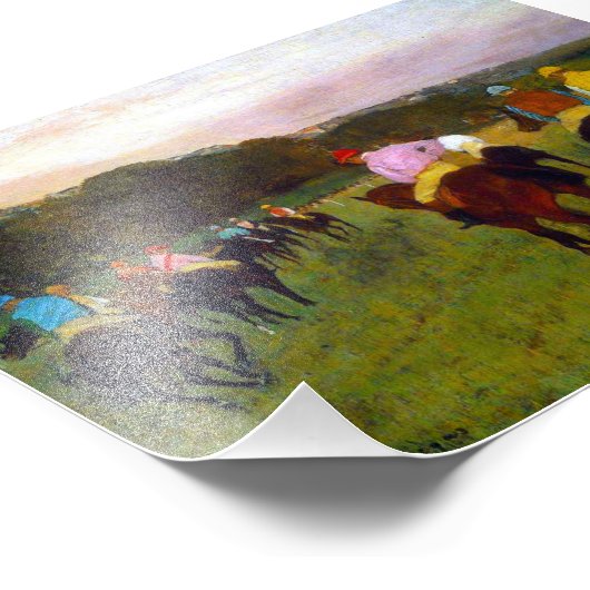 Edgar Degas Race Paarden in Longchamp Foto Afdruk (Hoek)