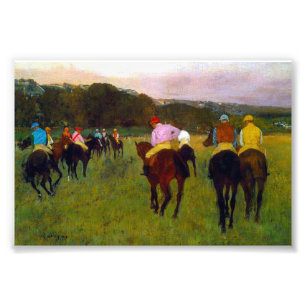 Edgar Degas Race Paarden in Longchamp Foto Afdruk
