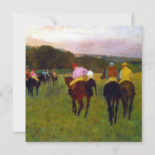 Edgar Degas Race Paarden in Longchamp Kaart (Voorkant)