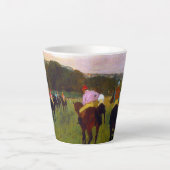 Edgar Degas Race Paarden in Longchamp Latte Mok (Voorkant)