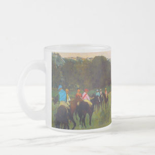 Edgar Degas Race Paarden in Longchamp Matglas Koffiemok