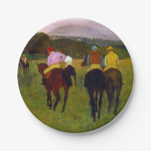 Edgar Degas Race Paarden in Longchamp Papieren Bordje