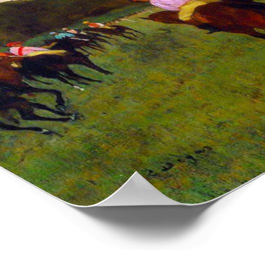 Edgar Degas Race Paarden in Longchamp Poster (Hoek)