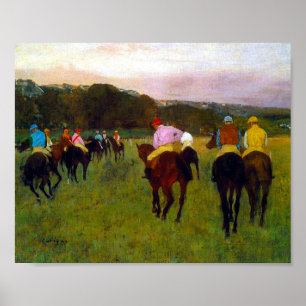 Edgar Degas Race Paarden in Longchamp Poster