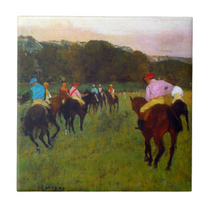 Edgar Degas Race Paarden in Longchamp Tegeltje