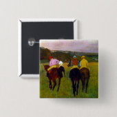 Edgar Degas Race Paarden in Longchamp Vierkante Button 5,1 Cm (Voorkant /achterkant)