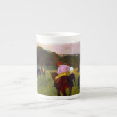 Edgar Degas Renpaarden bij Longchamp Porselein Kop (Voorkant)