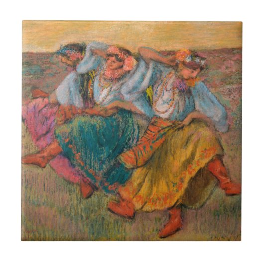 Edgar Degas Russische dansers Tegeltje (Voorkant)