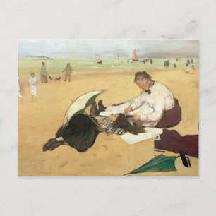 Edgar Degas   scène van het Strand Briefkaart