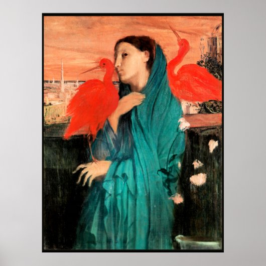 Edgar Degas schilderij, Young Woman with Ibis Poster (Voorkant)