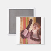 Edgar Degas - Singer met Glove 1878 Woman Flower Magneet (Voorkant / Achterkant)