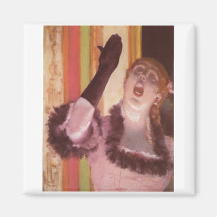 Edgar Degas - Singer met Glove 1878 Woman Flower Magneet