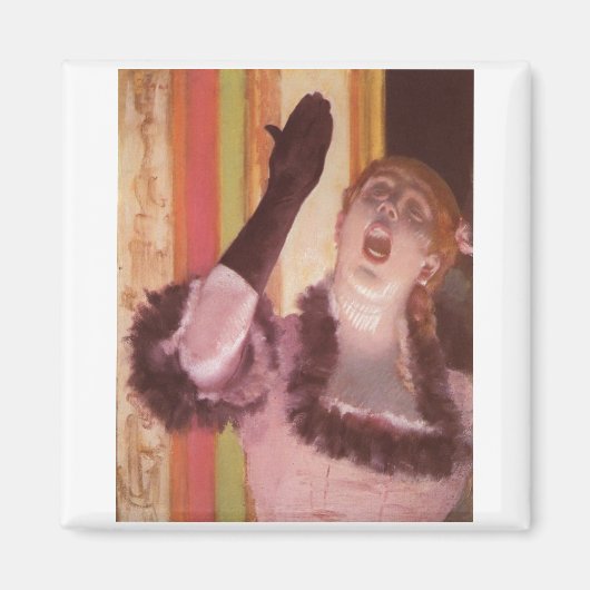 Edgar Degas - Singer met Glove 1878 Woman Flower Magneet (Voorkant)