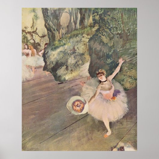 Edgar Degas Star of Ballet w/ Flowers 1878 pastel Poster (Voorkant)