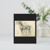 Edgar Degas Studie van een paard met cijfers Briefkaart (Staand voorkant)