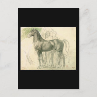 Edgar Degas Studie van een paard met cijfers Briefkaart