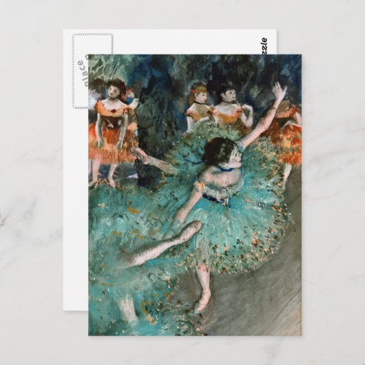 Edgar Degas - Swaying Dancer. Dancer in het groen Briefkaart (Voorkant / Achterkant)