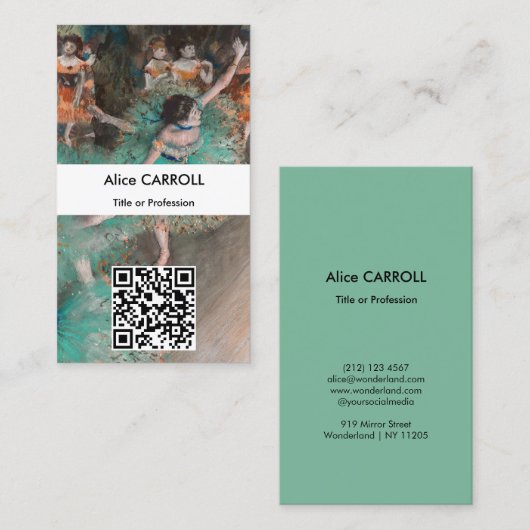 Edgar Degas - Swaying Dancer - QR-code Visitekaartje (Voorkant / Achterkant)