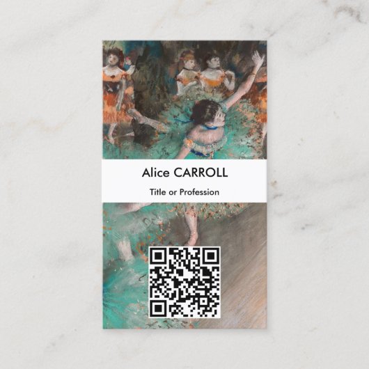 Edgar Degas - Swaying Dancer - QR-code Visitekaartje (Voorkant)