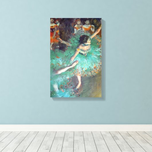 Edgar Degas - The Green Dancers - Ballet Dance Canvas Afdruk (Insitu (Houten vloer))