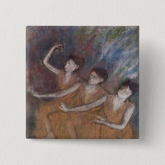 Edgar Degas | Trois Danseuses Vierkante Button 5,1 Cm (Voorkant)