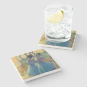 Edgar Degas | Twee blauwe dansers Stenen Onderzetter (Zijkant)