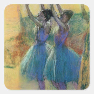 Edgar Degas   Twee blauwe dansers Vierkante Sticker