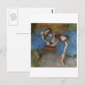 Edgar Degas - Twee danseres Blue Tutu Redhead Danc Briefkaart (Voorkant / Achterkant)