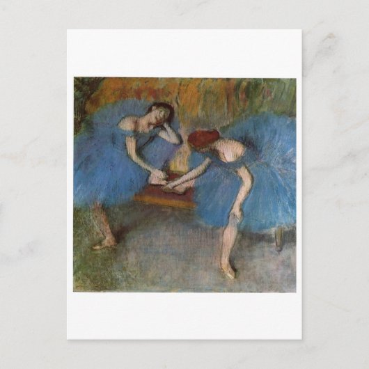 Edgar Degas - Twee danseres Blue Tutu Redhead Danc Briefkaart (Voorkant)